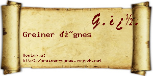 Greiner Ágnes névjegykártya